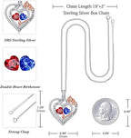 Double Birthstone Necklace, 925 Sterling Silver – Romantic Jewelry Gift for Wife or Girlfriend