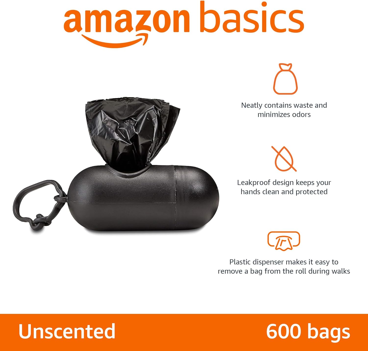 Dog Waste Bags with Leash Clip – 600 Bags