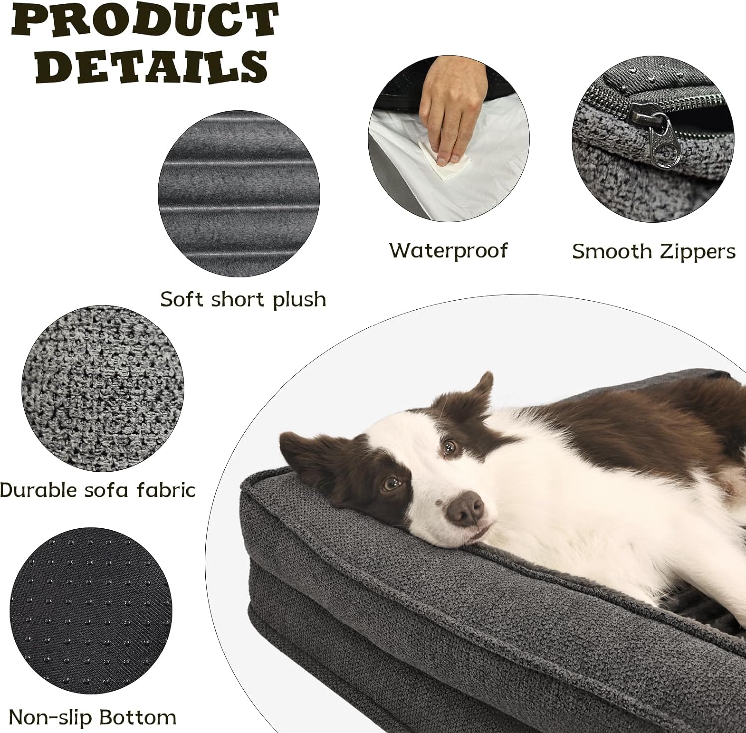 WINDRACING Orthopedic Dog Bed XL – Waterproof, 40”×28”