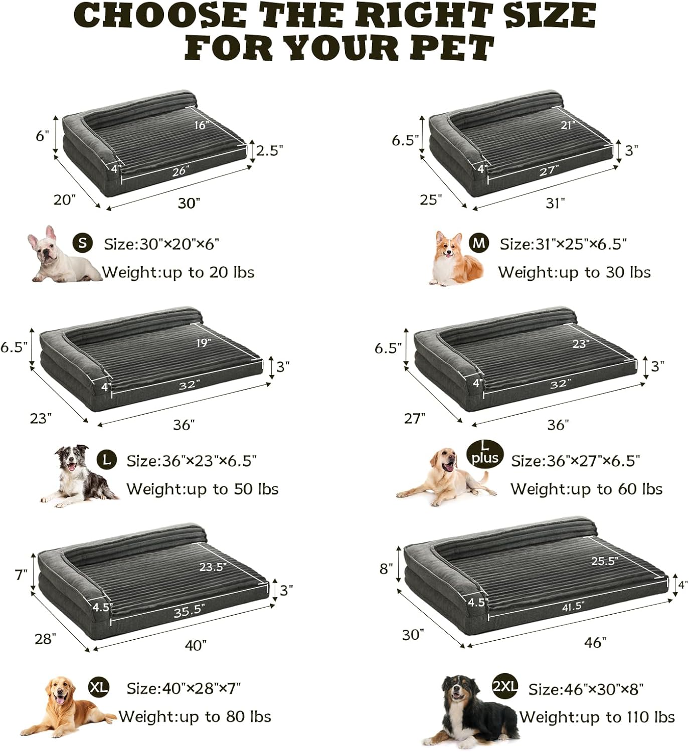 WINDRACING Orthopedic Dog Bed XL – Waterproof, 40”×28”
