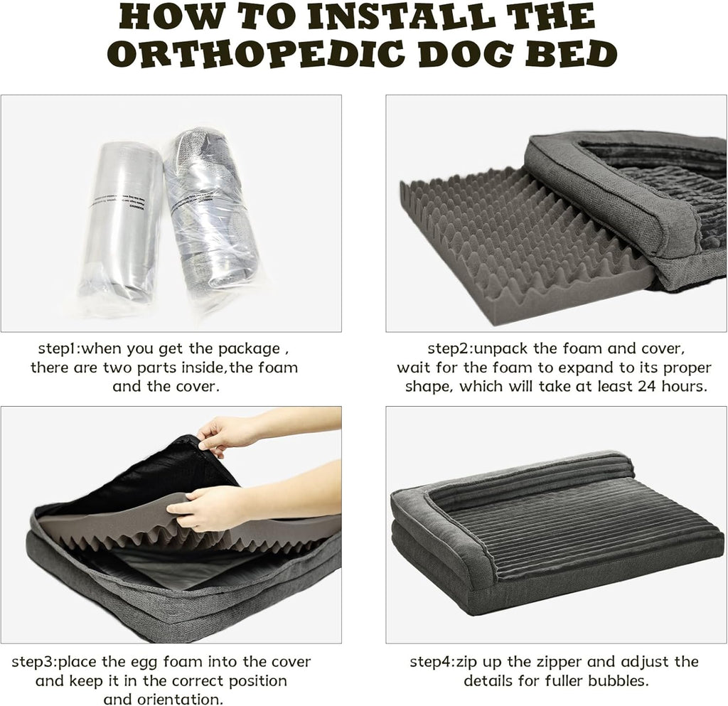 WINDRACING Orthopedic Dog Bed XL – Waterproof, 40”×28”