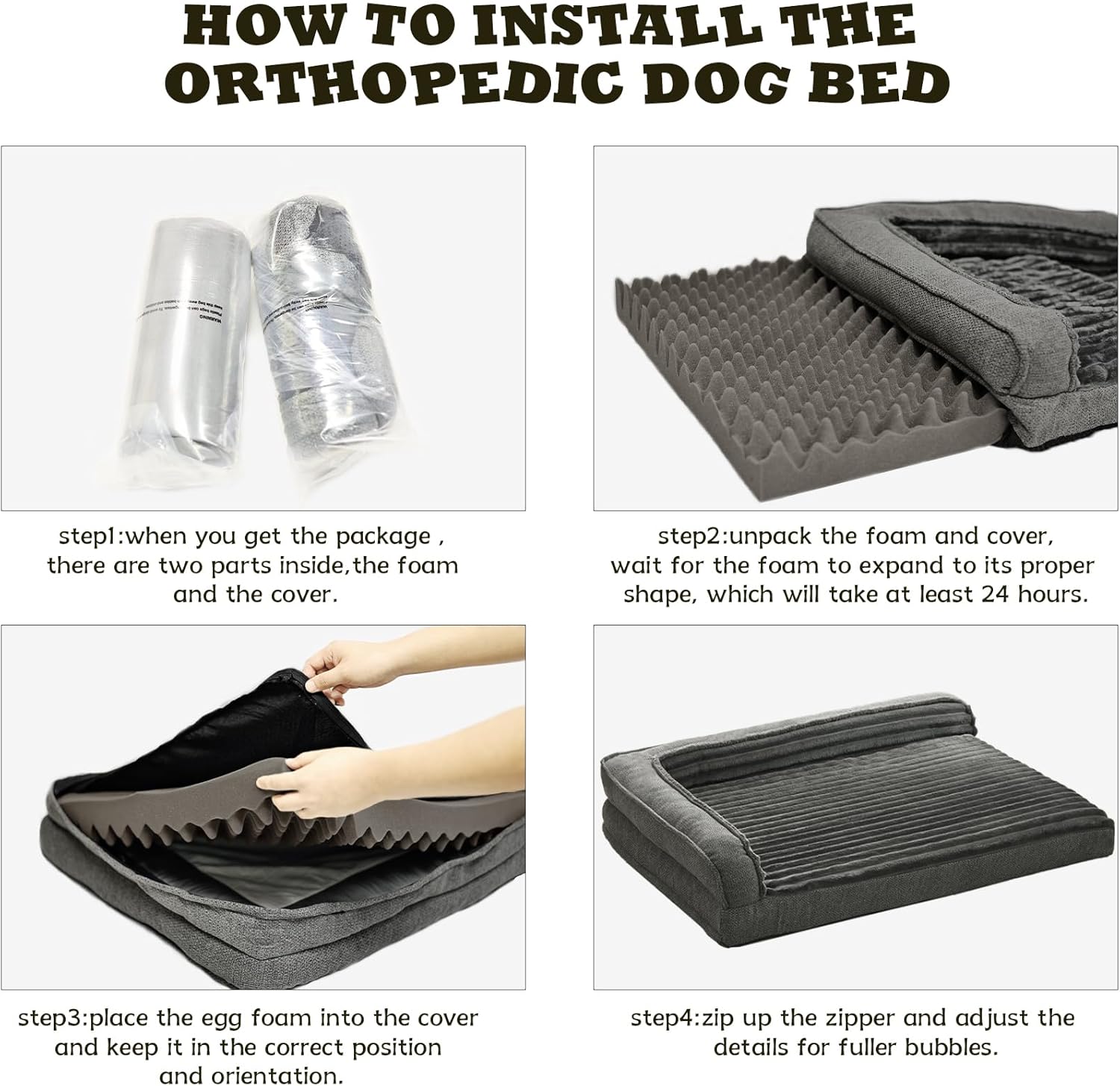 WINDRACING Orthopedic Dog Bed XL – Waterproof, 40”×28”