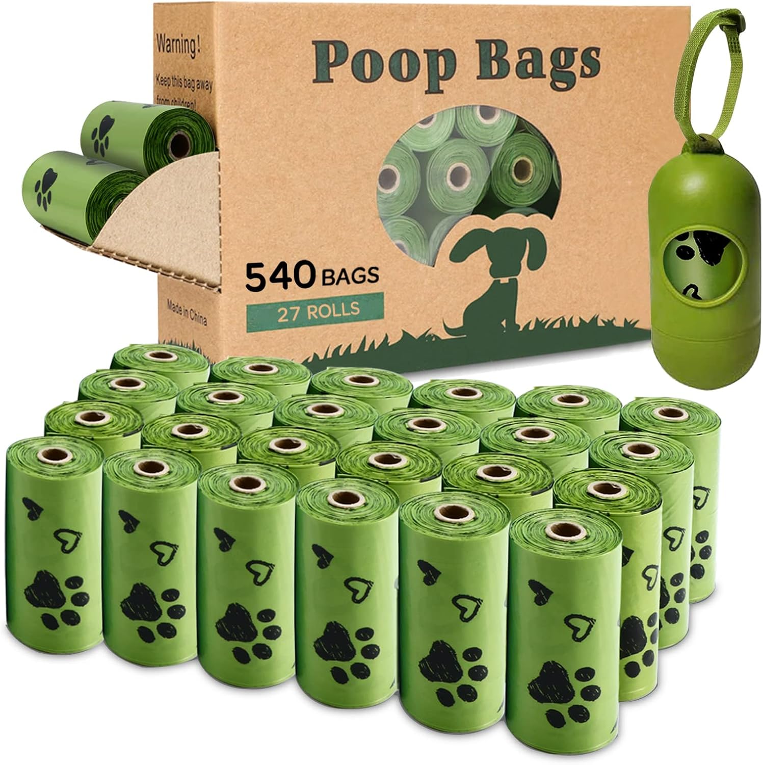 Biodegradable Dog Waste Bags, Leakproof & Scented (540)