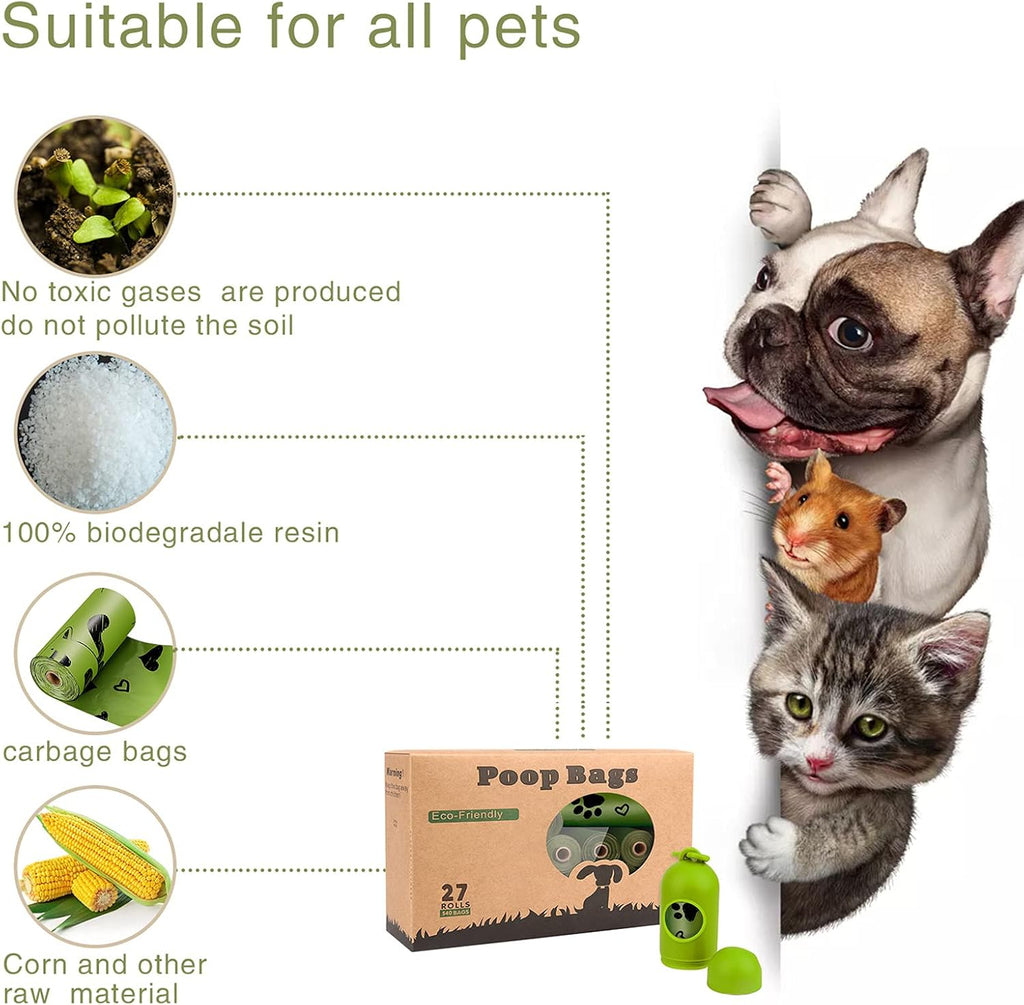 Biodegradable Dog Waste Bags, Leakproof & Scented (540)