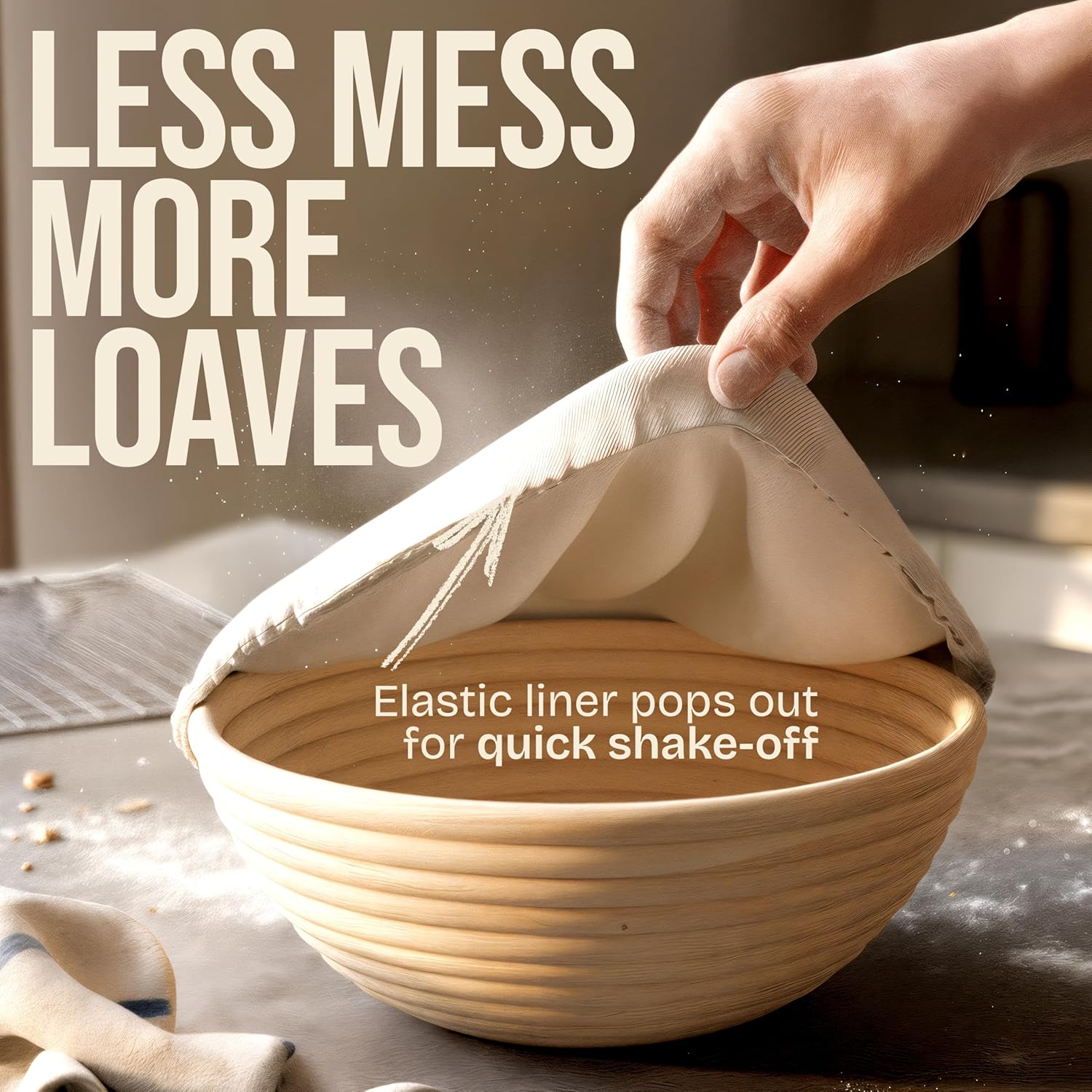 Superbaking 9" Banneton Proofing Baskets with Liners