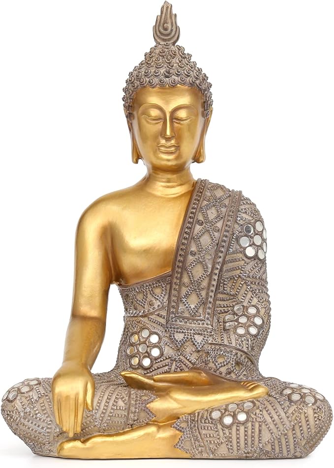 Gold Buddha Statue for Home Décor (10.4”)
