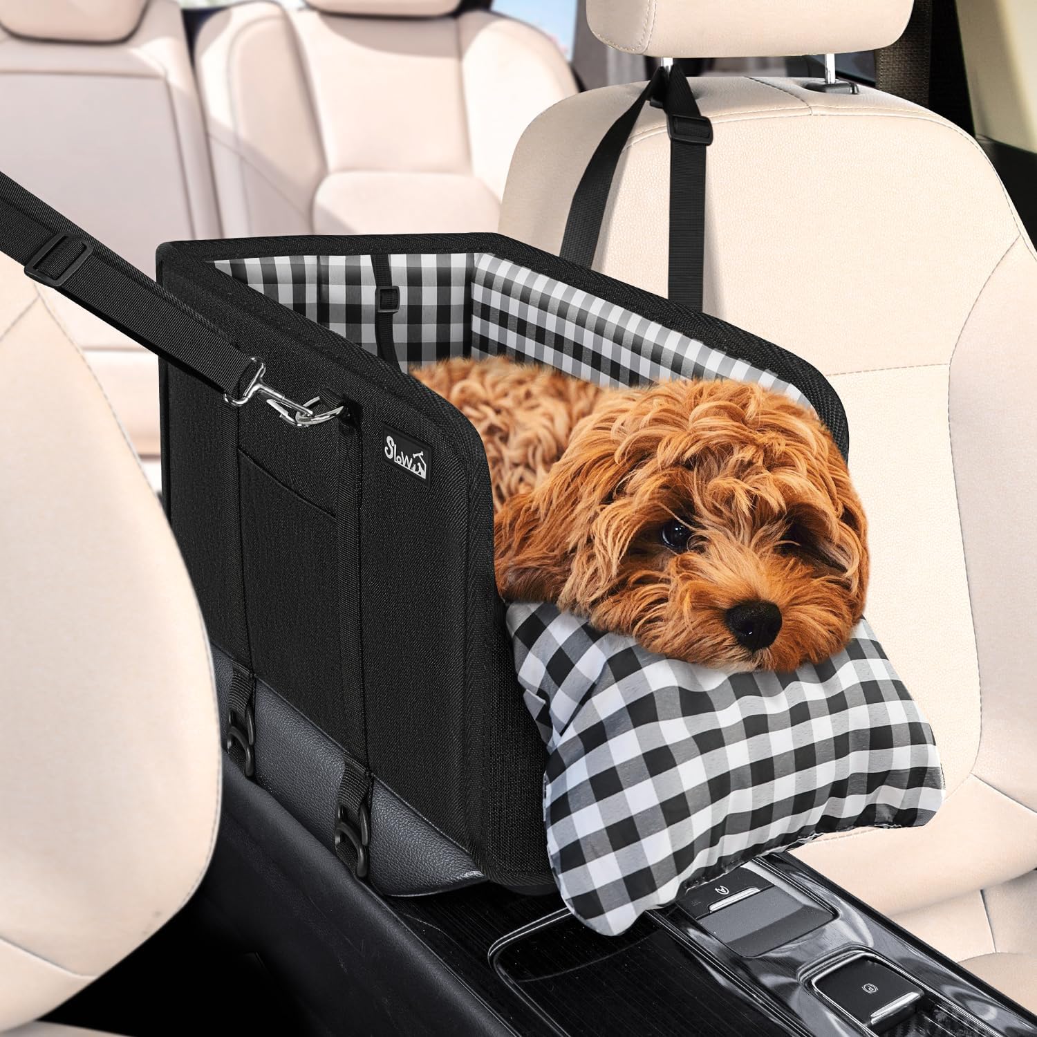 SlowTon Small Dog Car Booster Seat (Up to 11 lbs)