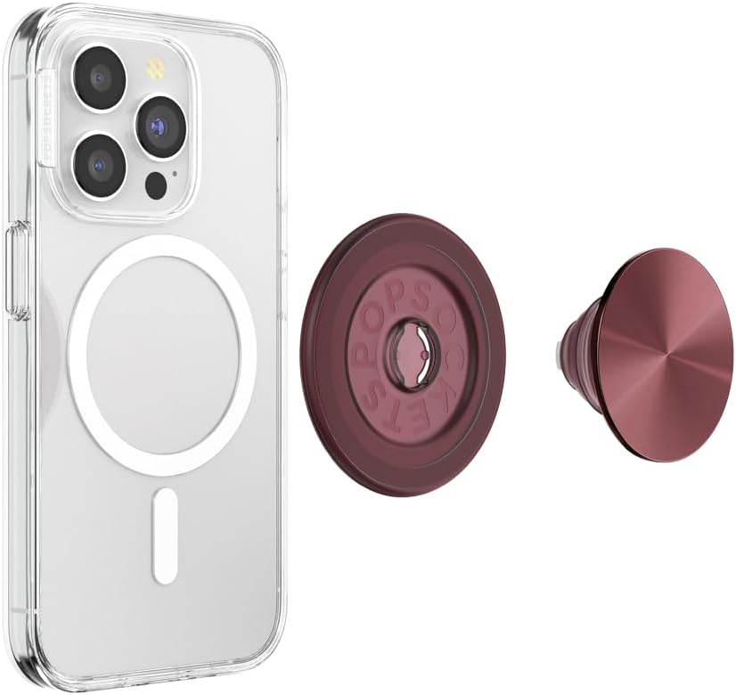 PopSockets MagSafe Phone Grip with Kickstand (Alum Radial Oxblood