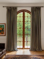 Liam Striped Linen-Blend Custom Curtains