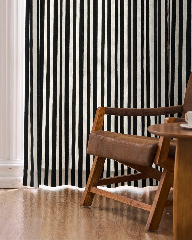 Liam Striped Linen-Blend Custom Curtains