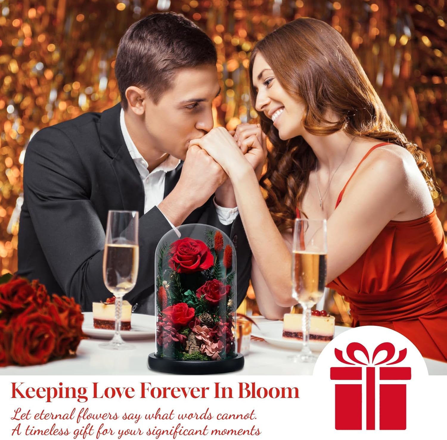 Forever Preserved Rose Flower, 7.48” – Meaningful Gift for Women