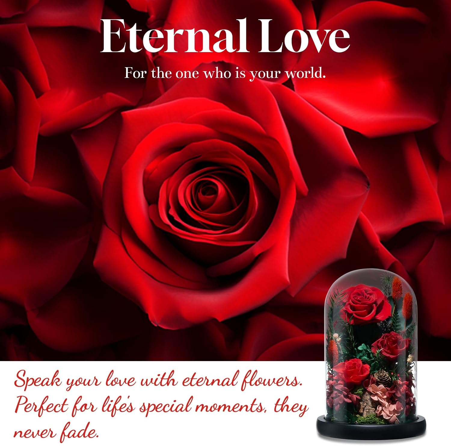 Forever Preserved Rose Flower, 7.48” – Meaningful Gift for Women