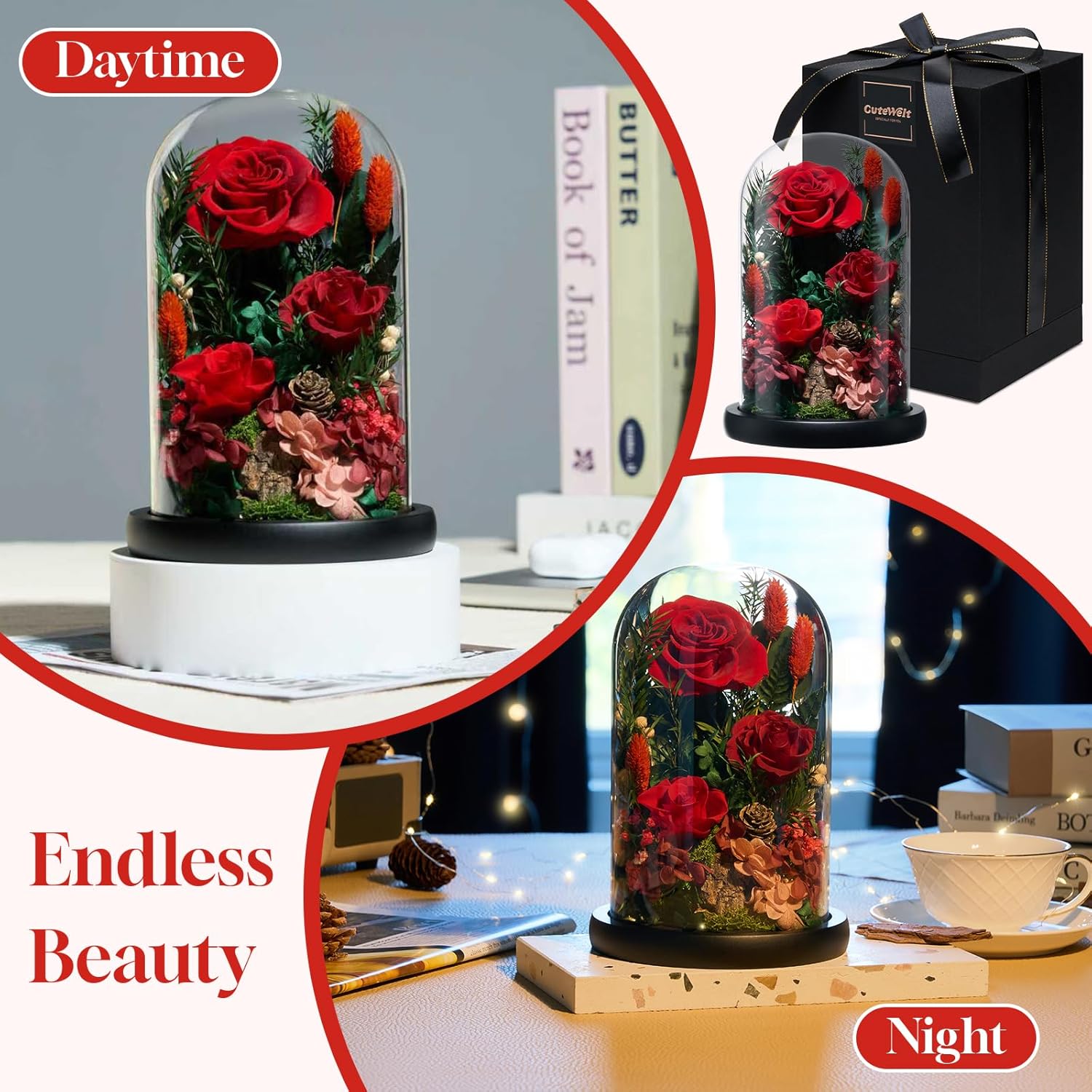 Forever Preserved Rose Flower, 7.48” – Meaningful Gift for Women