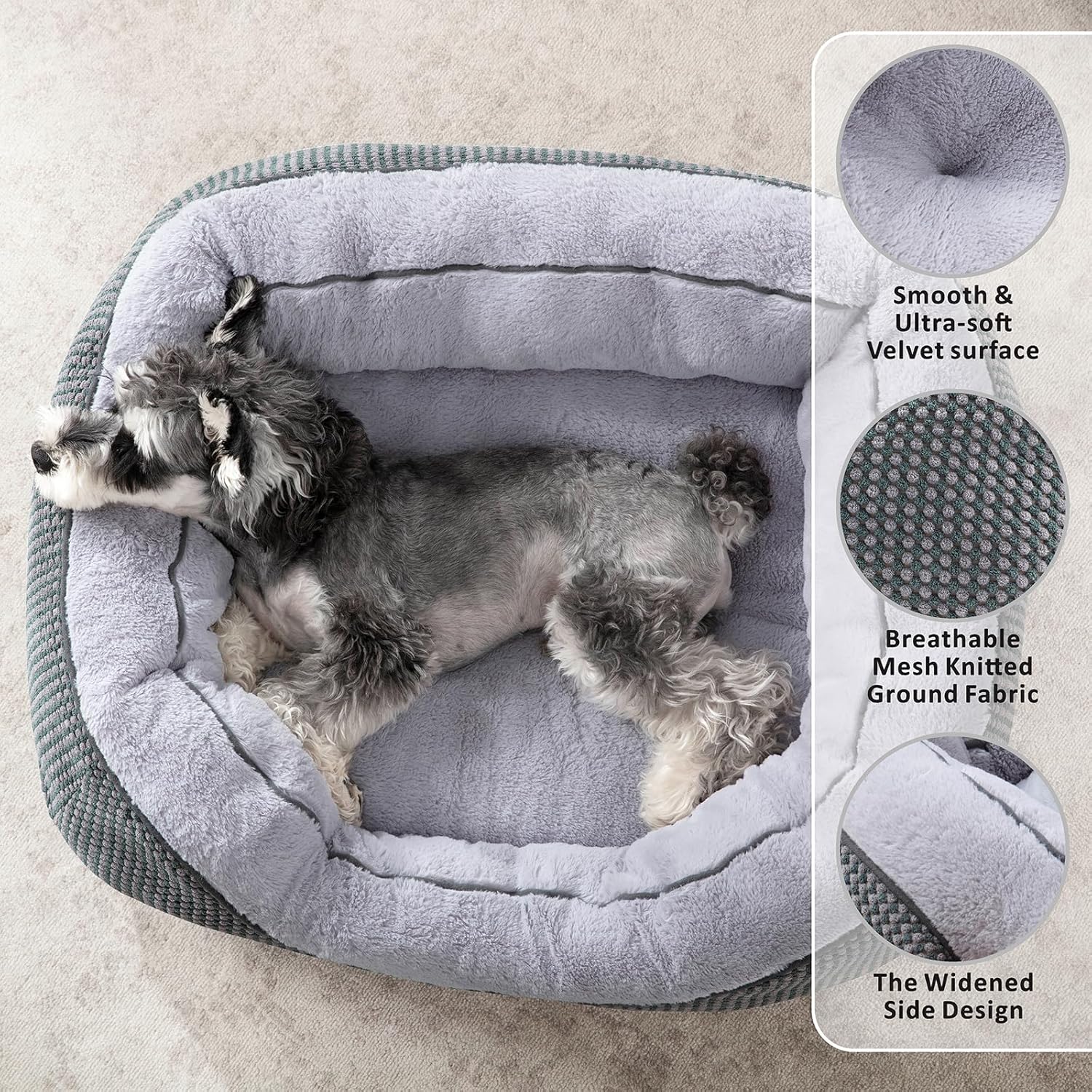 NVENHO Orthopedic Dog Bed for Medium Dogs (30”×24”)
