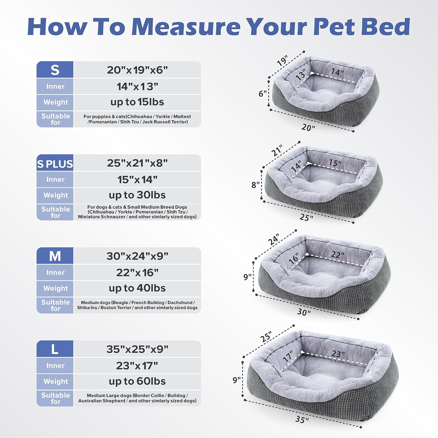 NVENHO Orthopedic Dog Bed for Medium Dogs (30”×24”)