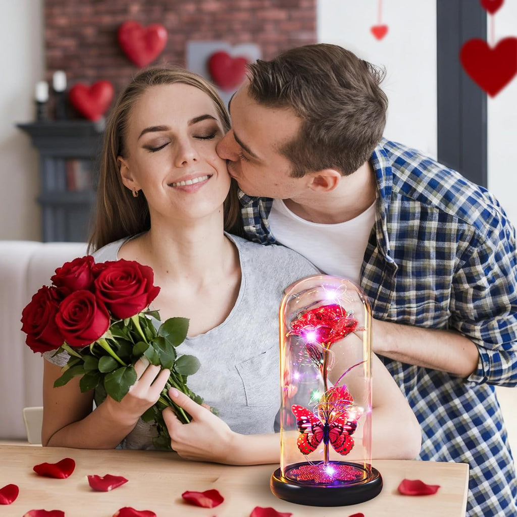 Forever Crystal Rose in Dome (Romantic Gift for Women)