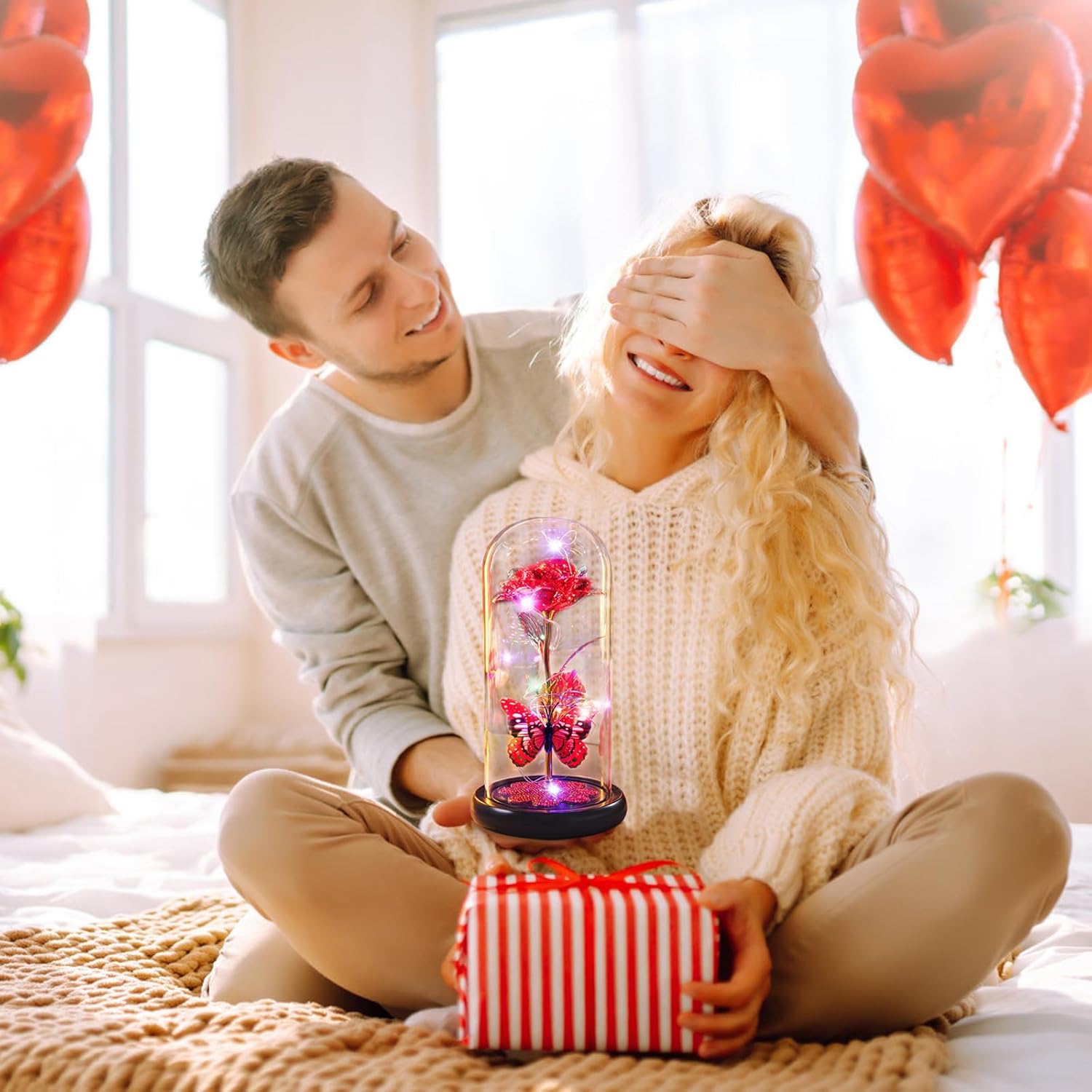 Forever Crystal Rose in Dome (Romantic Gift for Women)