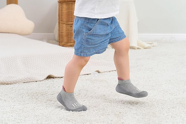 Toddler Walking Sock Shoes with Rubber Sole