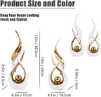 Gold Ceramic Abstract Statue Set (2-Piece, White & Gold)