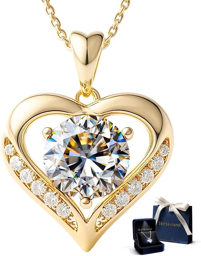 Gold Moissanite Necklace (Timeless Luxury Shine)