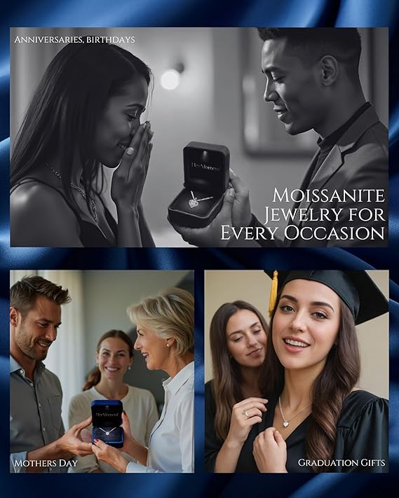 Gold Moissanite Necklace (Timeless Luxury Shine)