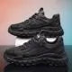 Men's New Black Sports Casual Work Shoes, Breathable, Solid Color, Waterproof, Non-slip, Wear-resistant Safety Shoes