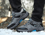 Brand Men Winter Snow Boots Waterproof Leather Sneakers Super  Warm Men's Boots Outdoor Male Hiking Boots Work Shoes Size 39-47