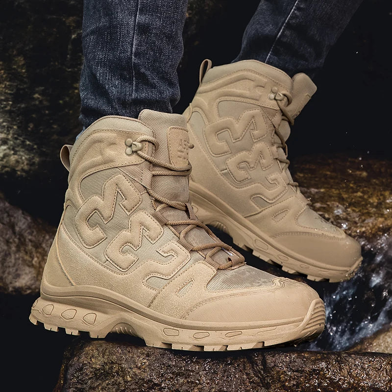 Men’s Waterproof Tactical Hiking Boots with Steel Toe