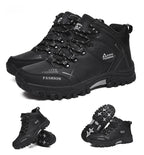 Brand Men Winter Snow Boots Waterproof Leather Sneakers Super  Warm Men's Boots Outdoor Male Hiking Boots Work Shoes Size 39-47