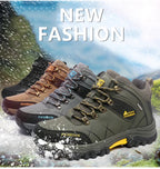 Brand Men Winter Snow Boots Waterproof Leather Sneakers Super  Warm Men's Boots Outdoor Male Hiking Boots Work Shoes Size 39-47