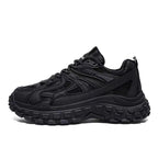 Men's New Black Sports Casual Work Shoes, Breathable, Solid Color, Waterproof, Non-slip, Wear-resistant Safety Shoes