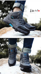 Brand Men Winter Snow Boots Waterproof Leather Sneakers Super  Warm Men's Boots Outdoor Male Hiking Boots Work Shoes Size 39-47