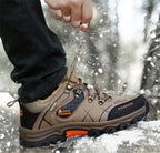 Brand Men Winter Snow Boots Waterproof Leather Sneakers Super  Warm Men's Boots Outdoor Male Hiking Boots Work Shoes Size 39-47