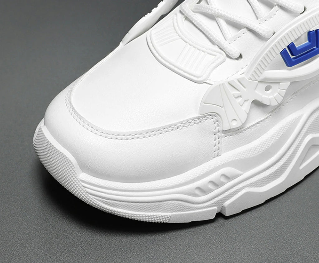 Newest Breathable Small White Loafers Trendy Thick Soled Casual Elevated Men's Mesh Sports Running Dad Shoes