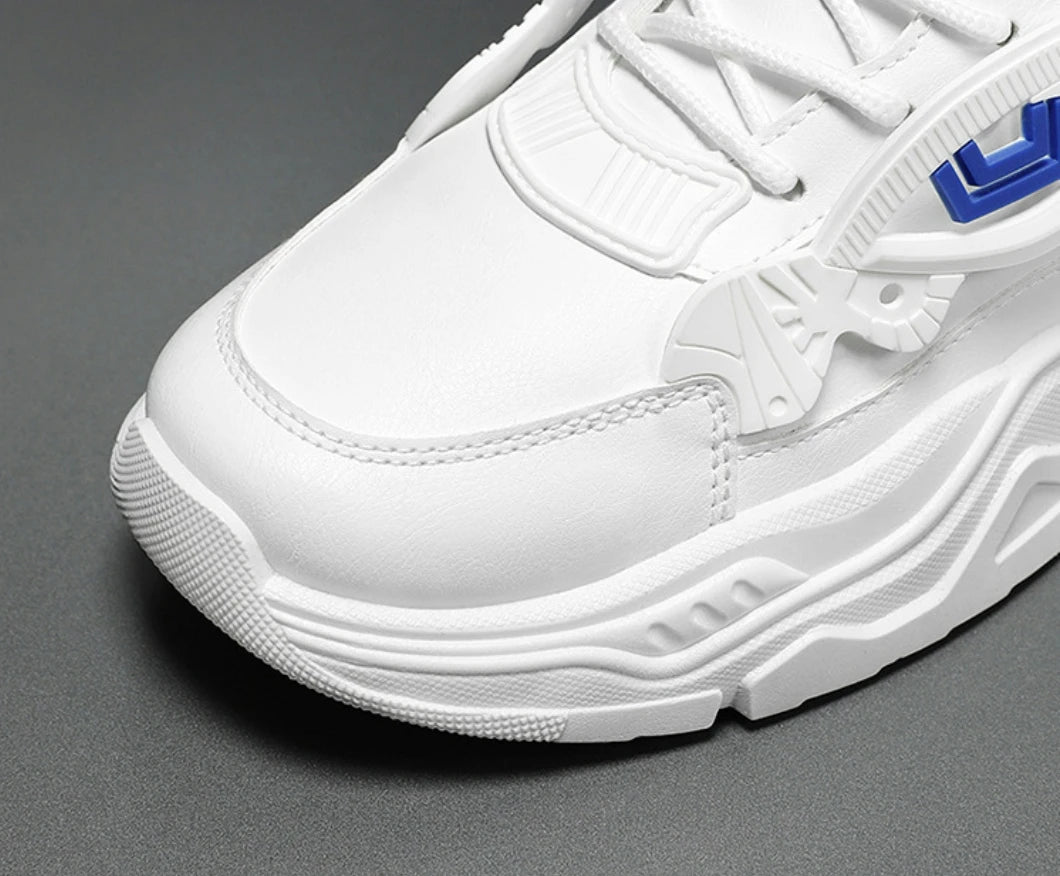 Newest Breathable Small White Loafers Trendy Thick Soled Casual Elevated Men's Mesh Sports Running Dad Shoes