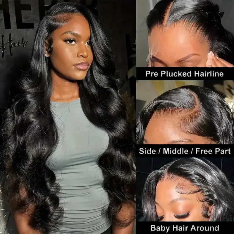 Virgin Human Hair Body Wave Lace Front Wig 180%