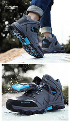 Brand Men Winter Snow Boots Waterproof Leather Sneakers Super  Warm Men's Boots Outdoor Male Hiking Boots Work Shoes Size 39-47