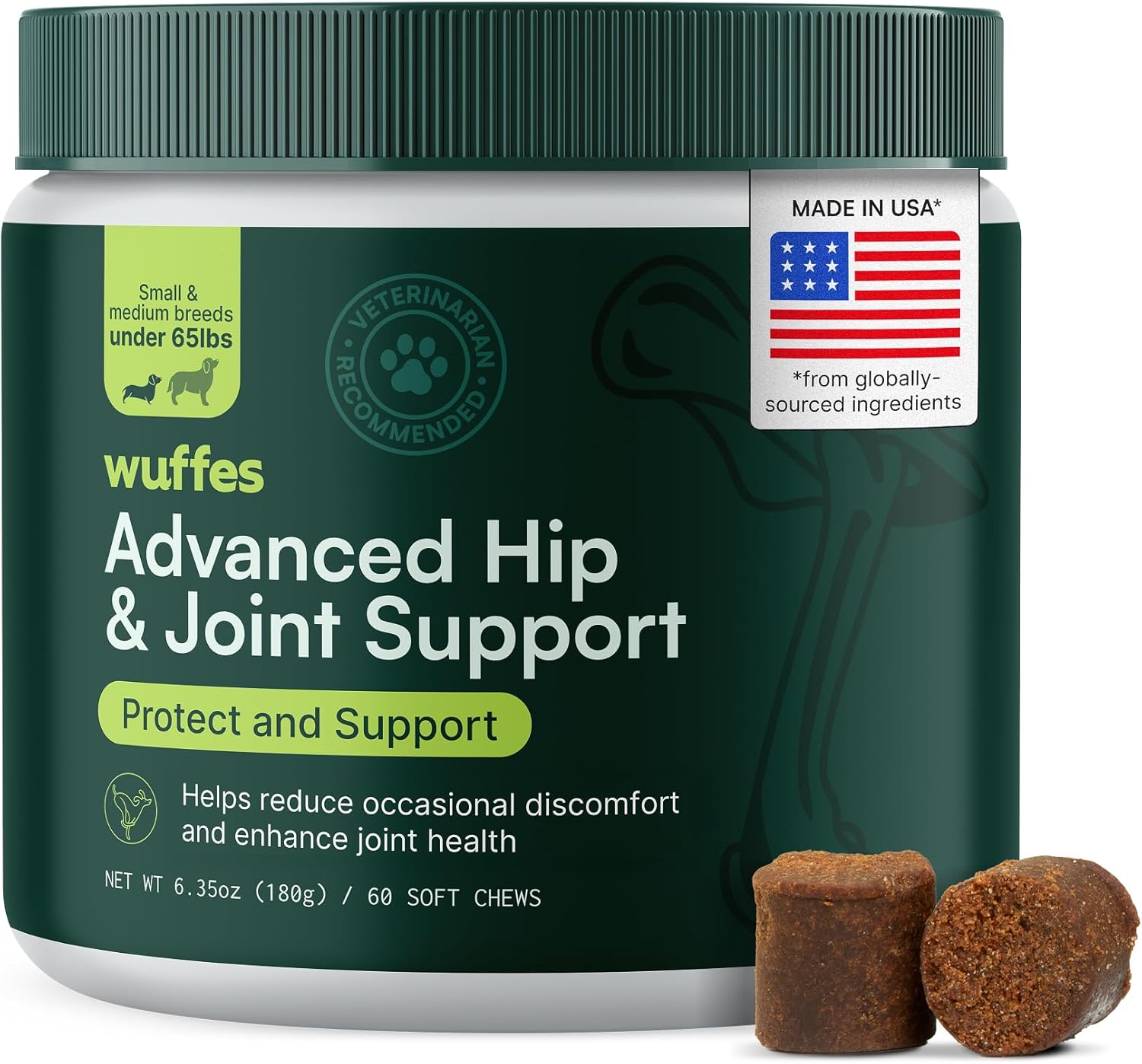 Wuffes Joint Support Chews with Glucosamine – Small & Medium Dogs