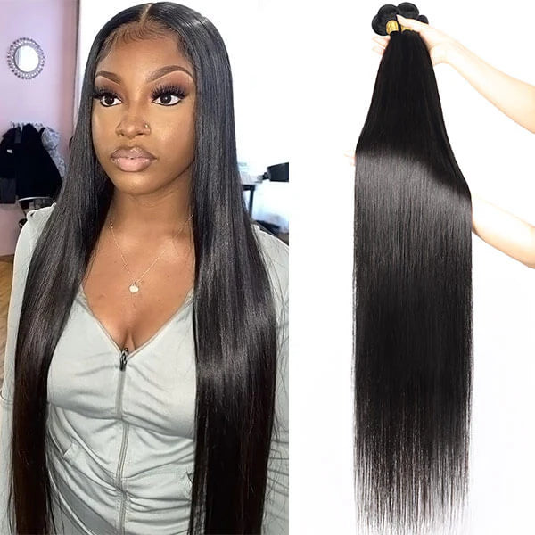 Brazilian Straight Virgin Hair Extensions – 3 Bundles