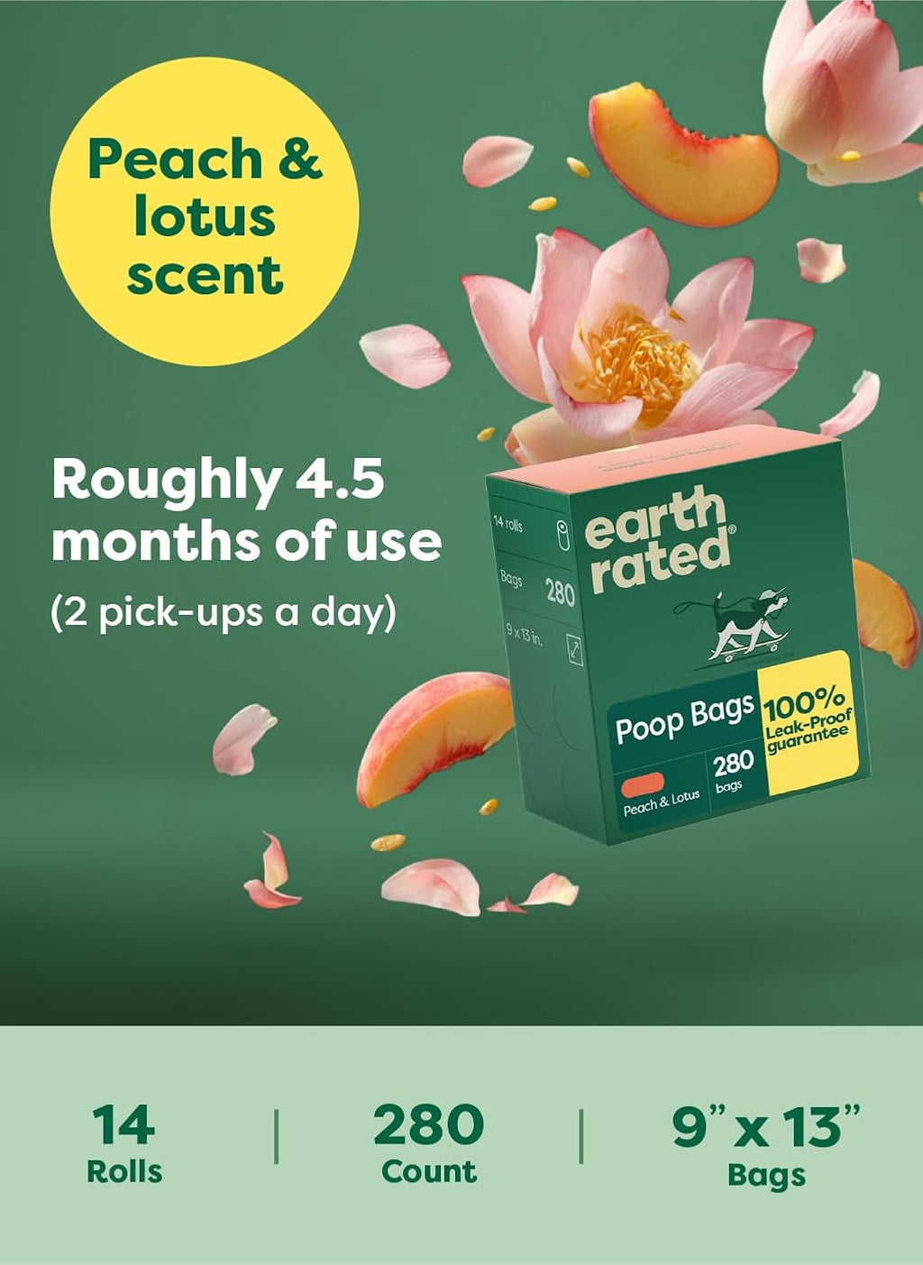 Dog Waste Bag Refill Rolls – Earth Rated, 280 Count
