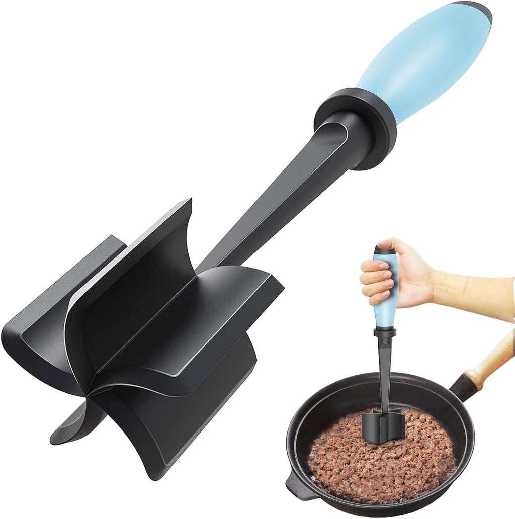 Heat-Resistant Nylon Meat Chopper & Masher (Aqua)