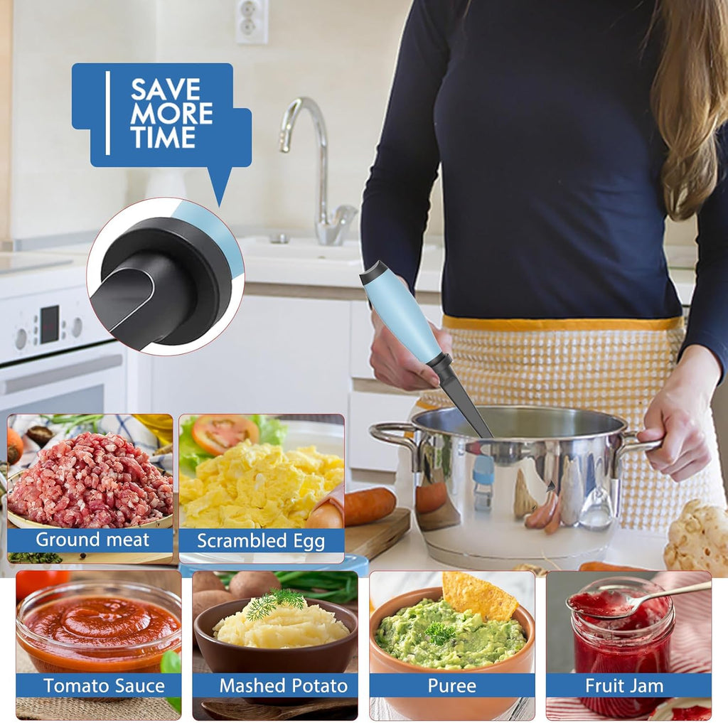 Heat-Resistant Nylon Meat Chopper & Masher (Aqua)