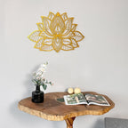 Colorfull Worlds Lotus Mandala Metal Wall Art (Gold, 26.3" x 17")