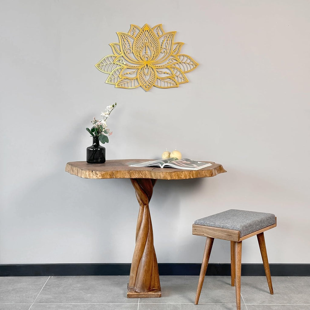 Colorfull Worlds Lotus Mandala Metal Wall Art (Gold, 26.3" x 17")
