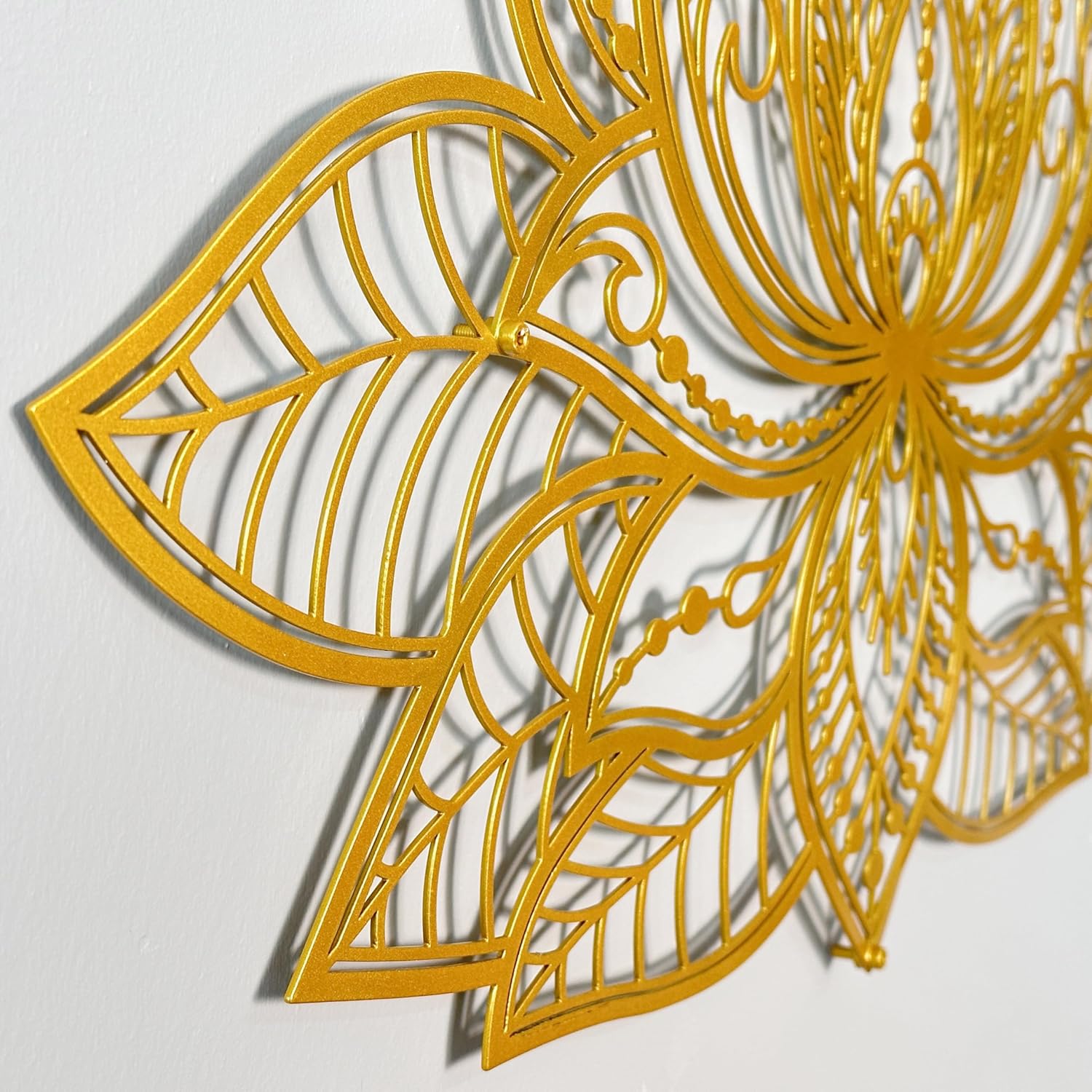 Colorfull Worlds Lotus Mandala Metal Wall Art (Gold, 26.3" x 17")