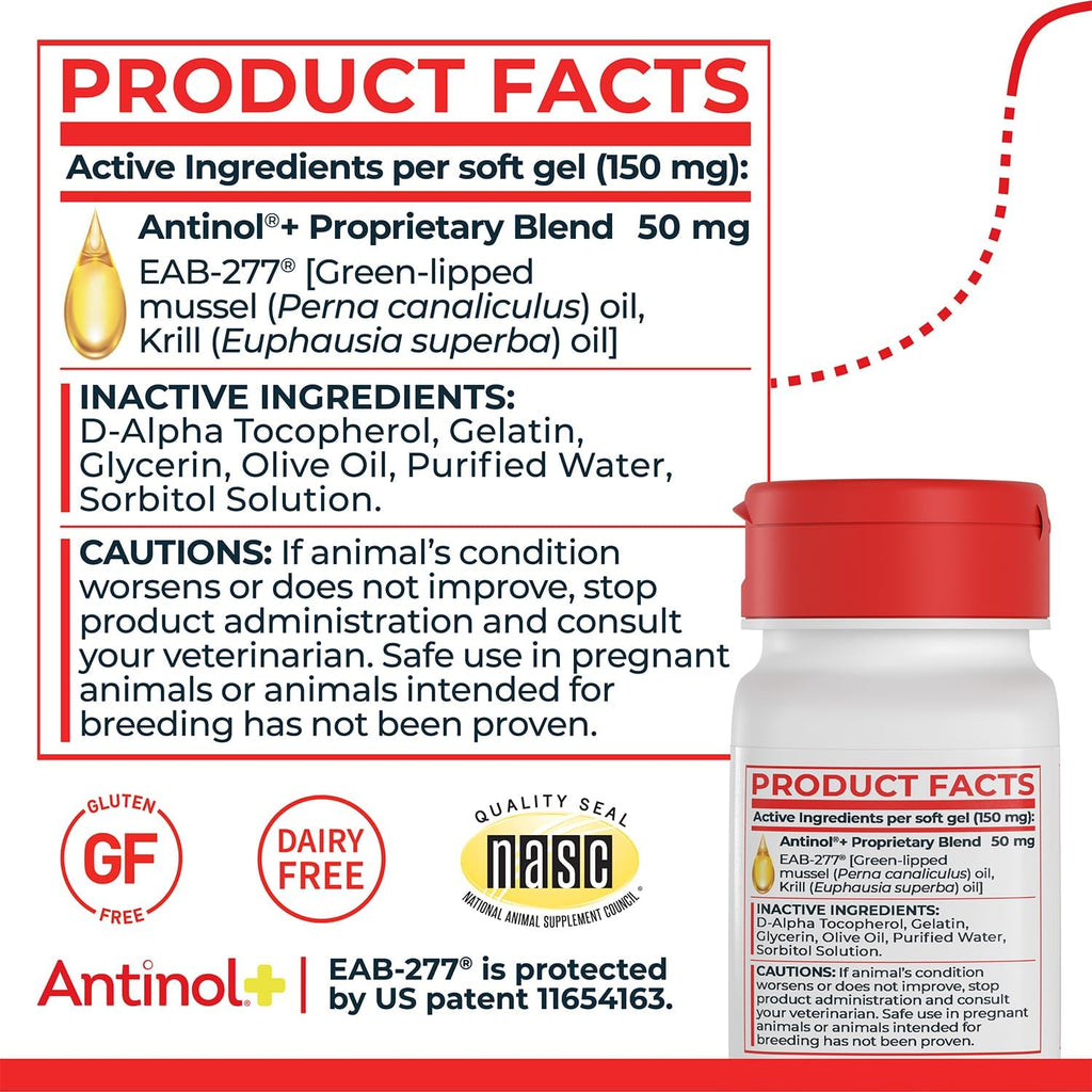 Antinol Plus Dog Joint Supplement – 180 Soft Gels