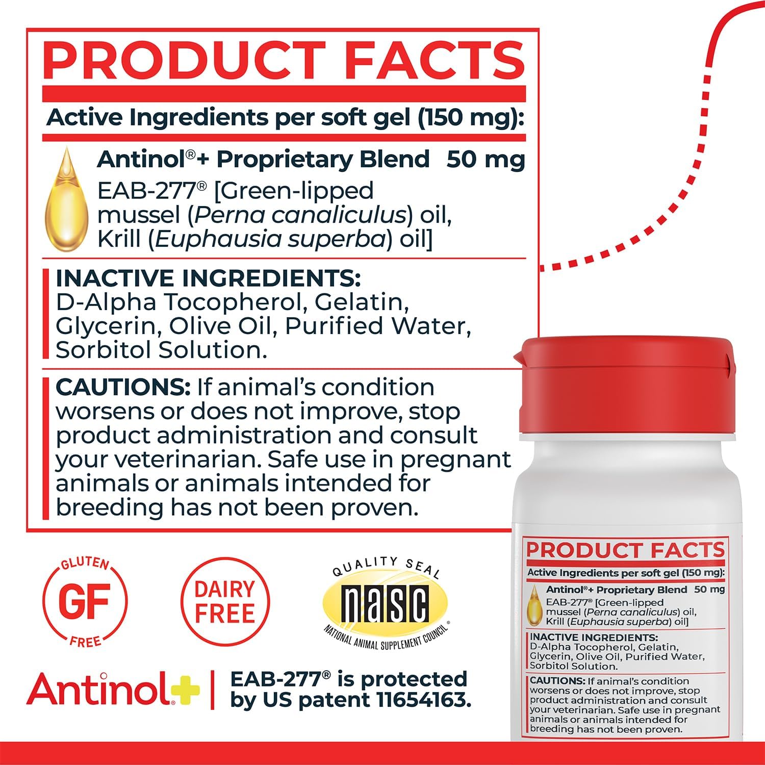 Antinol Plus Dog Joint Supplement – 180 Soft Gels