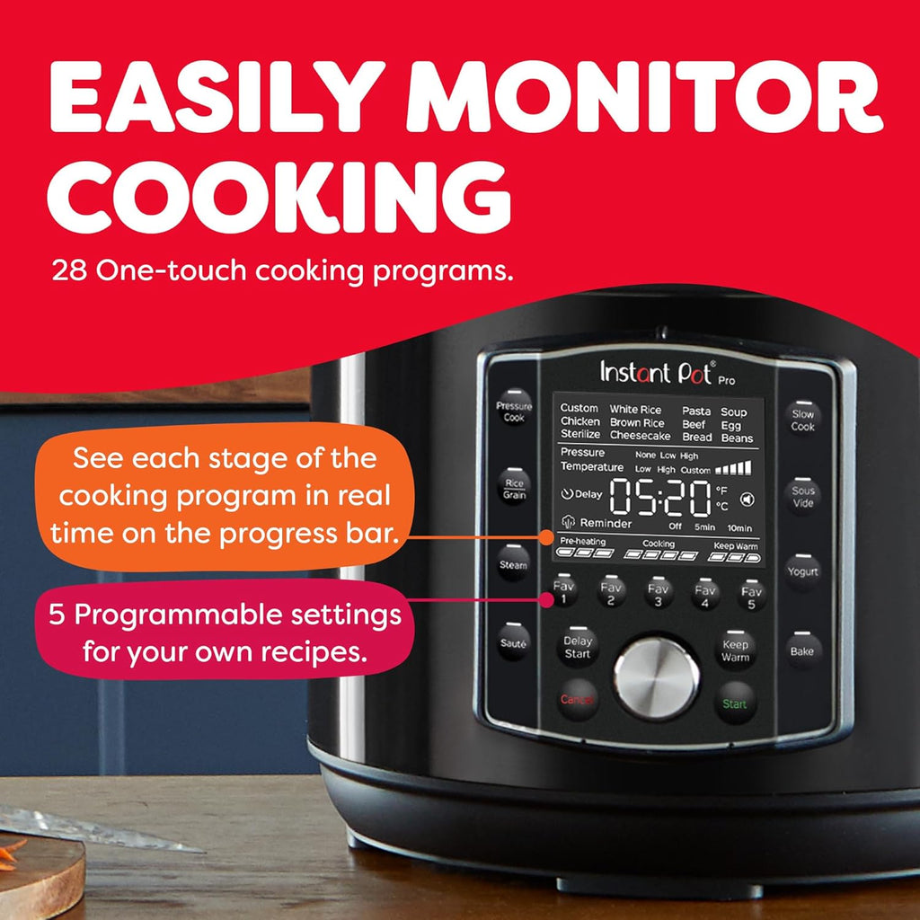 Instant Pot Pro 10-in-1 Smart Multi-Cooker (6QT): Pressure, Slow Cook, Steam & More