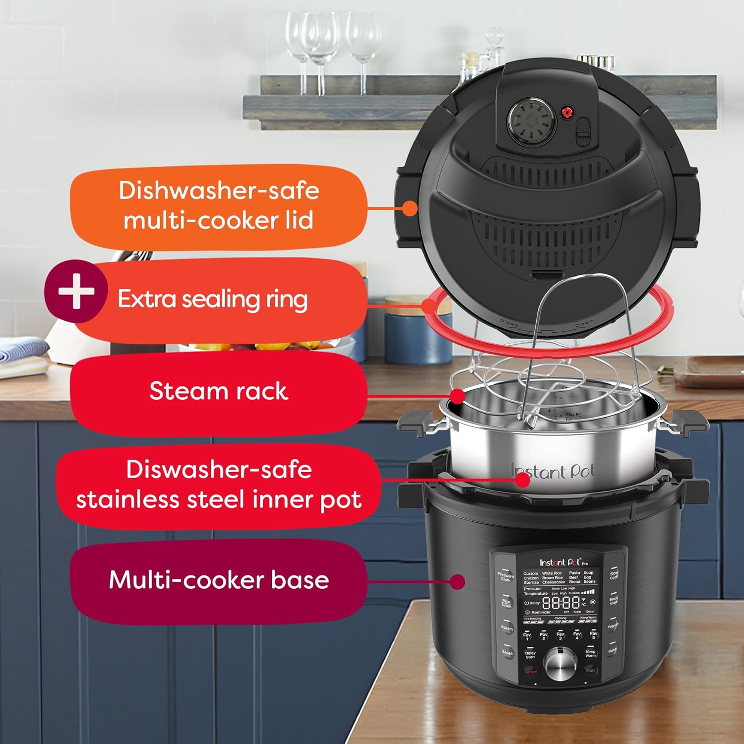 Instant Pot Pro 10-in-1 Smart Multi-Cooker (6QT): Pressure, Slow Cook, Steam & More