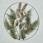 Fern Leaf Metal Wall Sculpture (Earth Tones, Round Design)